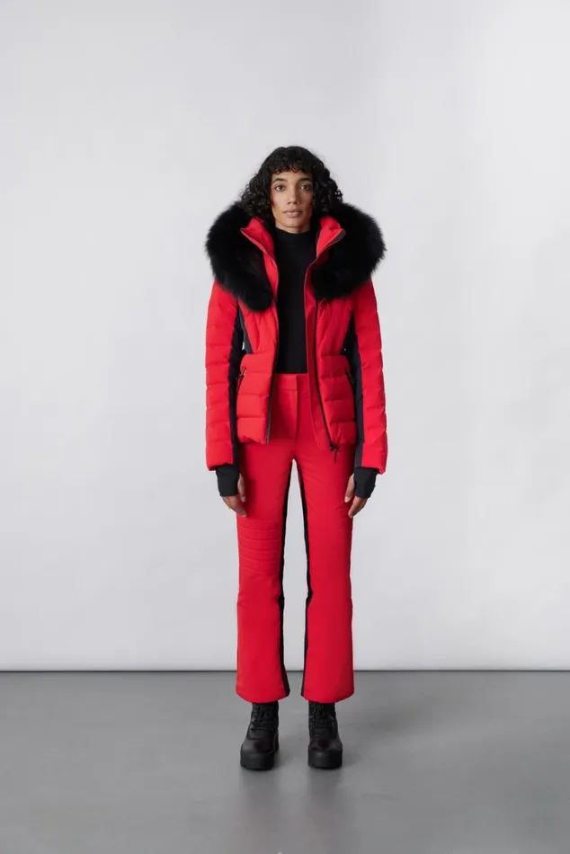 Jackets Women Mackage ELITA Down Ski Jacket With Removable Blue Fox Fur Trim Milkshake Jackets Women Mackage ELITA Down Ski Jacket With Removable Blue Fox Fur Trim Milkshake