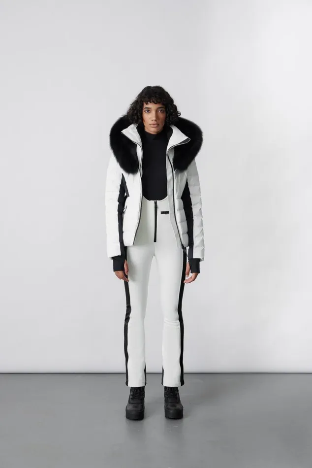 Jackets Women Mackage ELITA Down Ski Jacket With Removable Blue Fox Fur Trim Milkshake Jackets Women Mackage ELITA Down Ski Jacket With Removable Blue Fox Fur Trim Milkshake