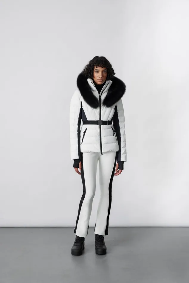 Jackets Women Mackage ELITA Down Ski Jacket With Removable Blue Fox Fur Trim Milkshake Jackets Women Mackage ELITA Down Ski Jacket With Removable Blue Fox Fur Trim Milkshake