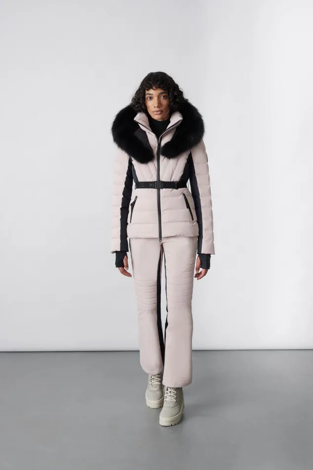 Jackets Women Mackage ELITA Down Ski Jacket With Removable Blue Fox Fur Trim Milkshake Jackets Women Mackage ELITA Down Ski Jacket With Removable Blue Fox Fur Trim Milkshake