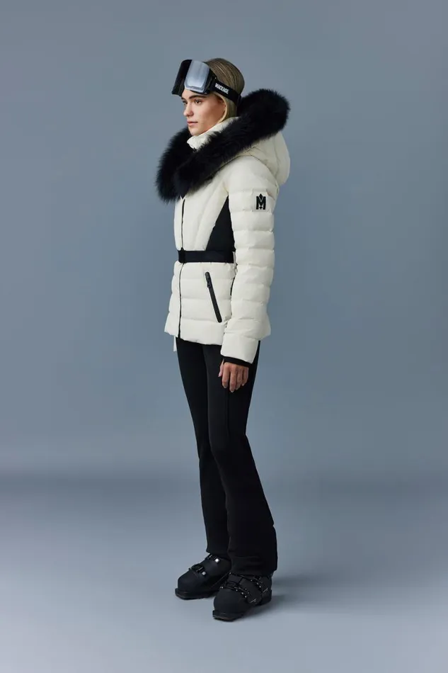 Jackets Women Mackage ELITA Down Ski Jacket With Removable Blue Fox Fur Trim Milkshake Jackets Women Mackage ELITA Down Ski Jacket With Removable Blue Fox Fur Trim Milkshake