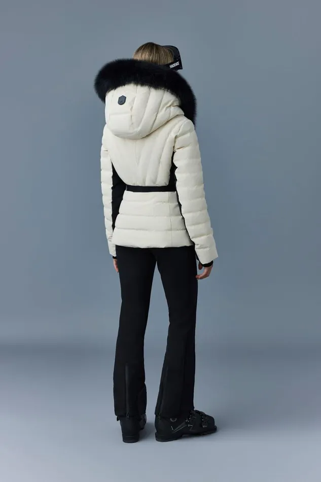 Jackets Women Mackage ELITA Down Ski Jacket With Removable Blue Fox Fur Trim Milkshake Jackets Women Mackage ELITA Down Ski Jacket With Removable Blue Fox Fur Trim Milkshake