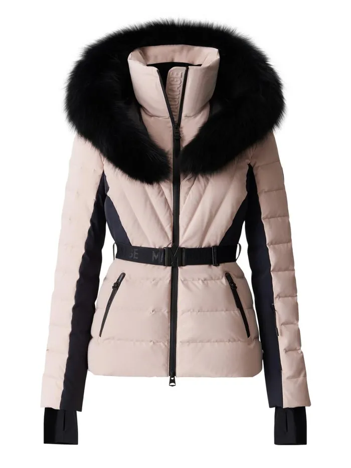 Jackets Women Mackage ELITA Down Ski Jacket With Removable Blue Fox Fur Trim Milkshake Jackets Women Mackage ELITA Down Ski Jacket With Removable Blue Fox Fur Trim Milkshake