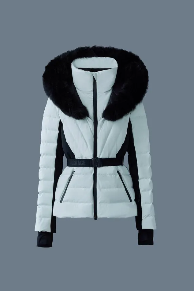 Jackets Women Mackage ELITA Down Ski Jacket With Removable Blue Fox Fur Trim Milkshake Jackets Women Mackage ELITA Down Ski Jacket With Removable Blue Fox Fur Trim Milkshake