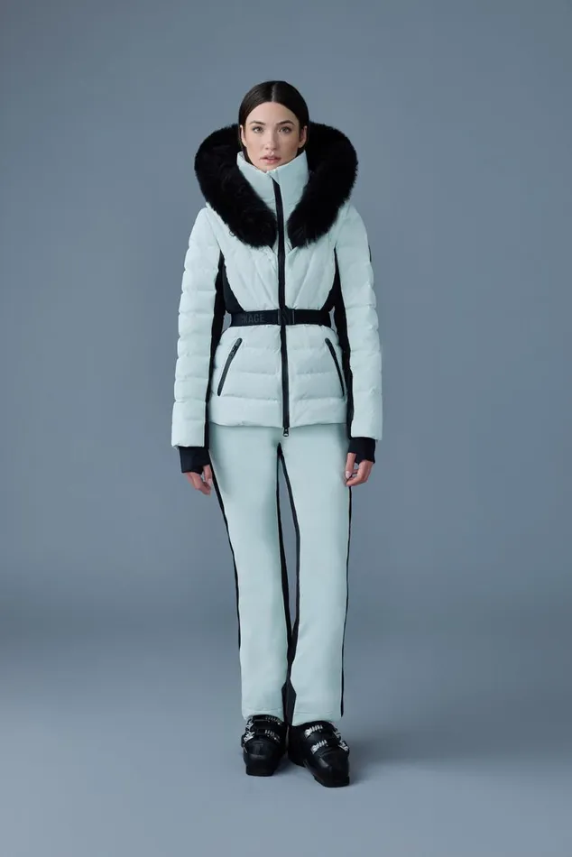 Jackets Women Mackage ELITA Down Ski Jacket With Removable Blue Fox Fur Trim Milkshake Jackets Women Mackage ELITA Down Ski Jacket With Removable Blue Fox Fur Trim Milkshake