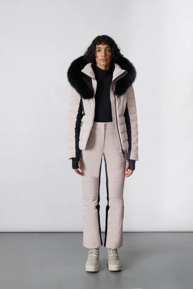 Jackets Women Mackage ELITA Down Ski Jacket With Removable Blue Fox Fur Trim Milkshake Jackets Women Mackage ELITA Down Ski Jacket With Removable Blue Fox Fur Trim Milkshake