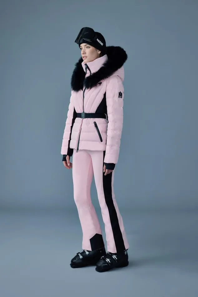 Jackets Women Mackage ELITA Down Ski Jacket With Removable Blue Fox Fur Trim Milkshake Jackets Women Mackage ELITA Down Ski Jacket With Removable Blue Fox Fur Trim Milkshake