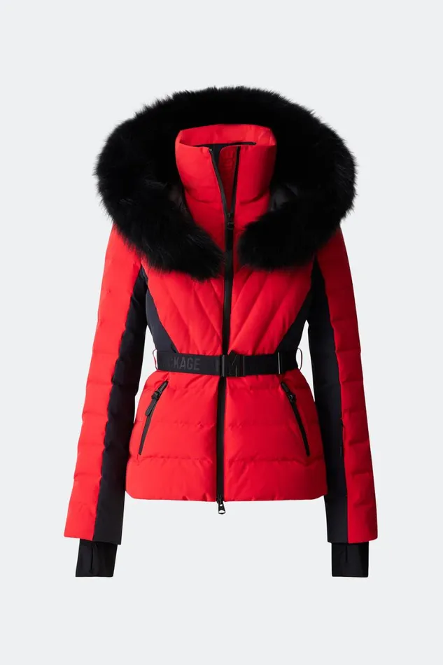 Jackets Women Mackage ELITA Down Ski Jacket With Removable Blue Fox Fur Trim Milkshake Jackets Women Mackage ELITA Down Ski Jacket With Removable Blue Fox Fur Trim Milkshake