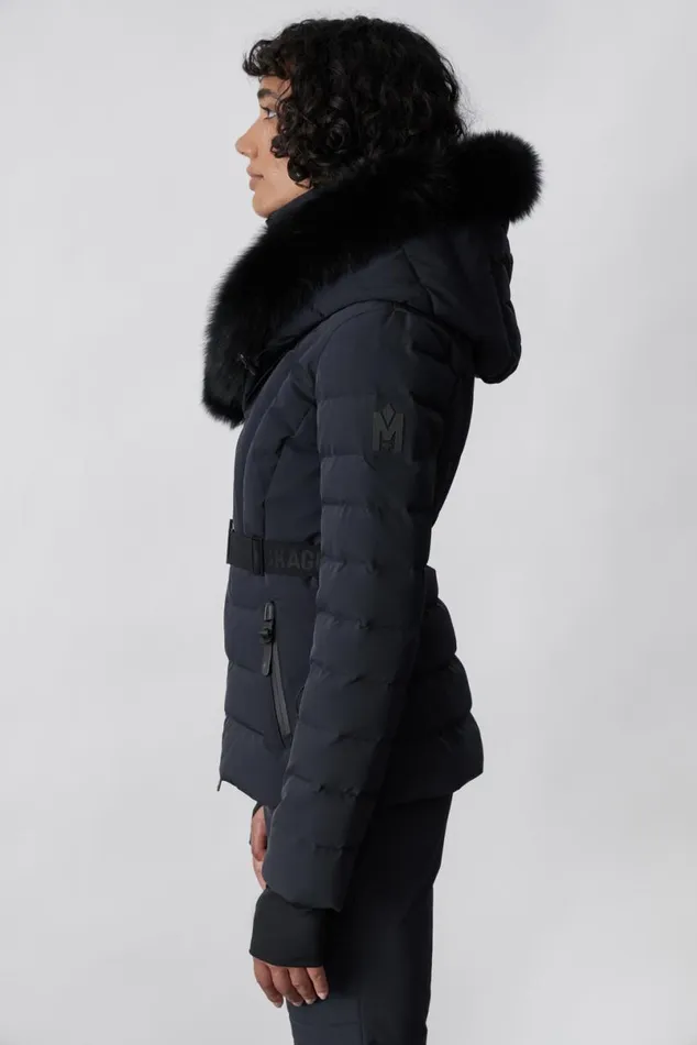 Jackets Women Mackage ELITA Down Ski Jacket With Removable Blue Fox Fur Trim Milkshake Jackets Women Mackage ELITA Down Ski Jacket With Removable Blue Fox Fur Trim Milkshake