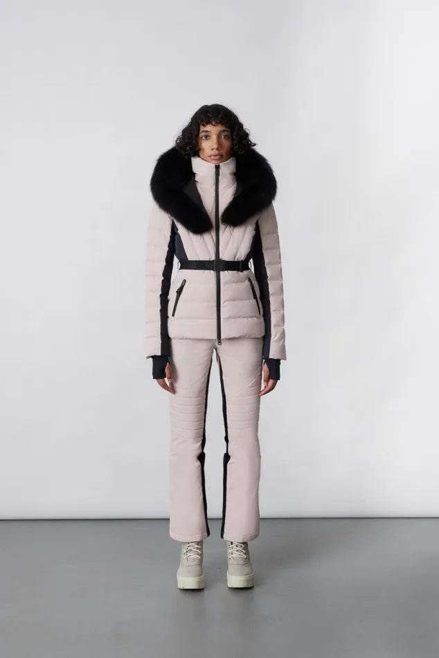 Jackets Women Mackage ELITA Down Ski Jacket With Removable Blue Fox Fur Trim Milkshake Jackets Women Mackage ELITA Down Ski Jacket With Removable Blue Fox Fur Trim Milkshake
