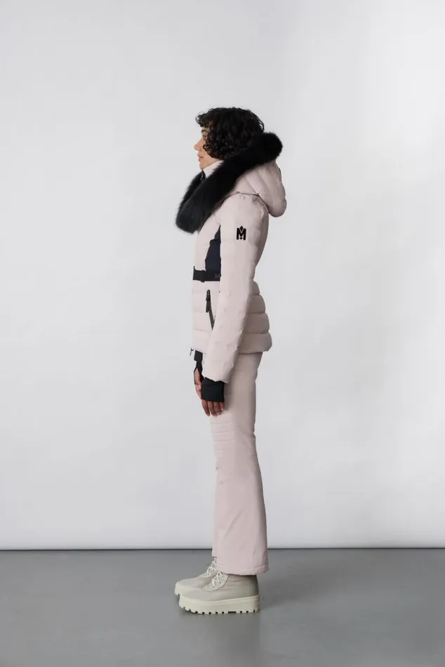 Jackets Women Mackage ELITA Down Ski Jacket With Removable Blue Fox Fur Trim Milkshake Jackets Women Mackage ELITA Down Ski Jacket With Removable Blue Fox Fur Trim Milkshake