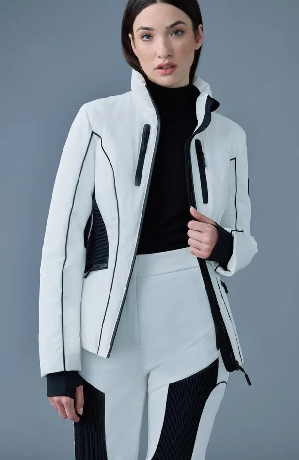 Jackets Women Mackage SANDRA Smocked Detailed Technical Ski Jacket White Jackets Women Mackage SANDRA Smocked Detailed Technical Ski Jacket White