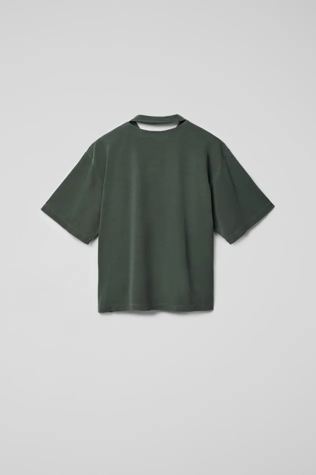 Jersey Women Camper TShirt Green Cotton Tshirt Jersey Women Camper TShirt Green Cotton Tshirt