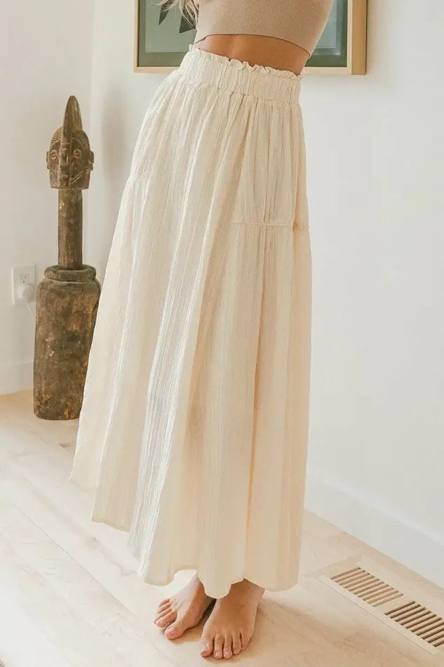 Joelle Textured Skirt Cream Women Bohme Skirts