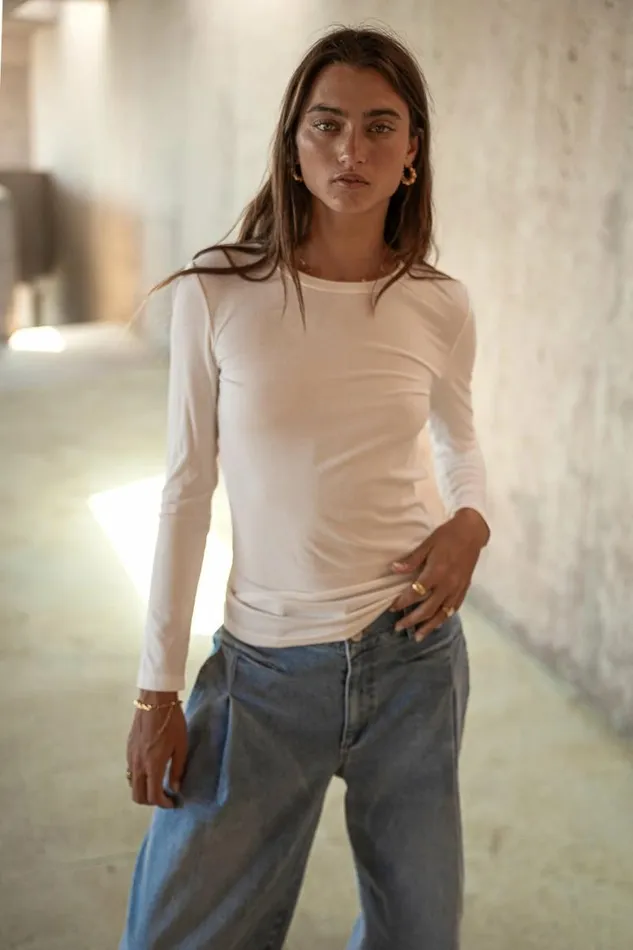 Journee Top In Ivory Ivory Women Bohme Tees and Tanks
