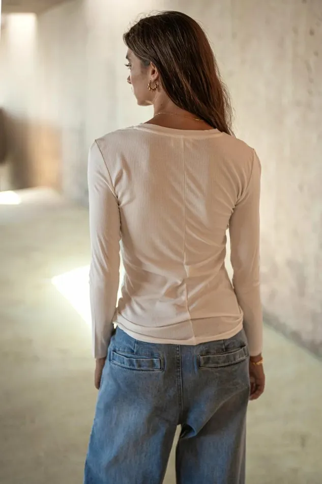 Journee Top In Ivory Ivory Women Bohme Tees and Tanks