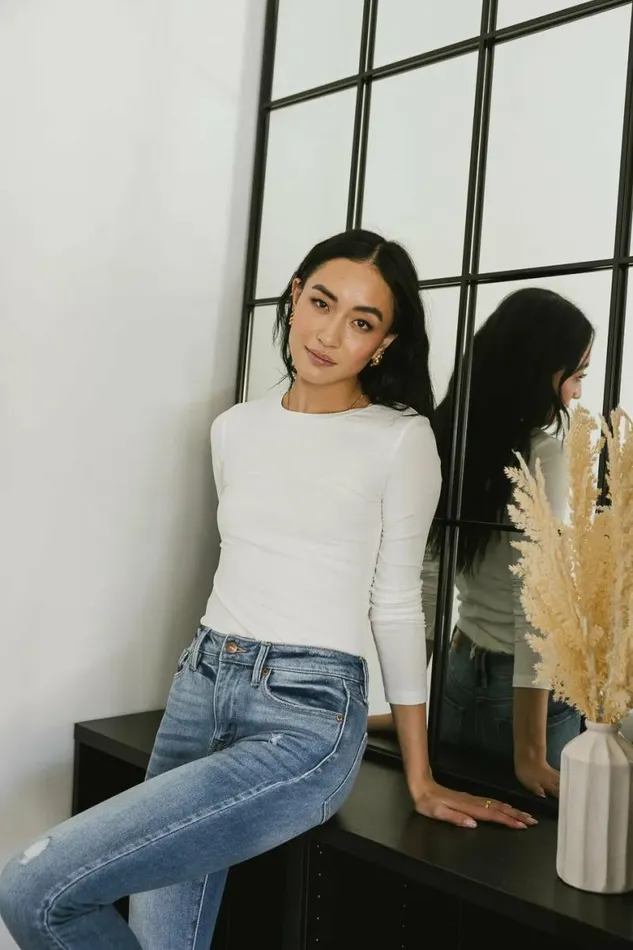 Journee Top In Ivory Ivory Women Bohme Tees and Tanks