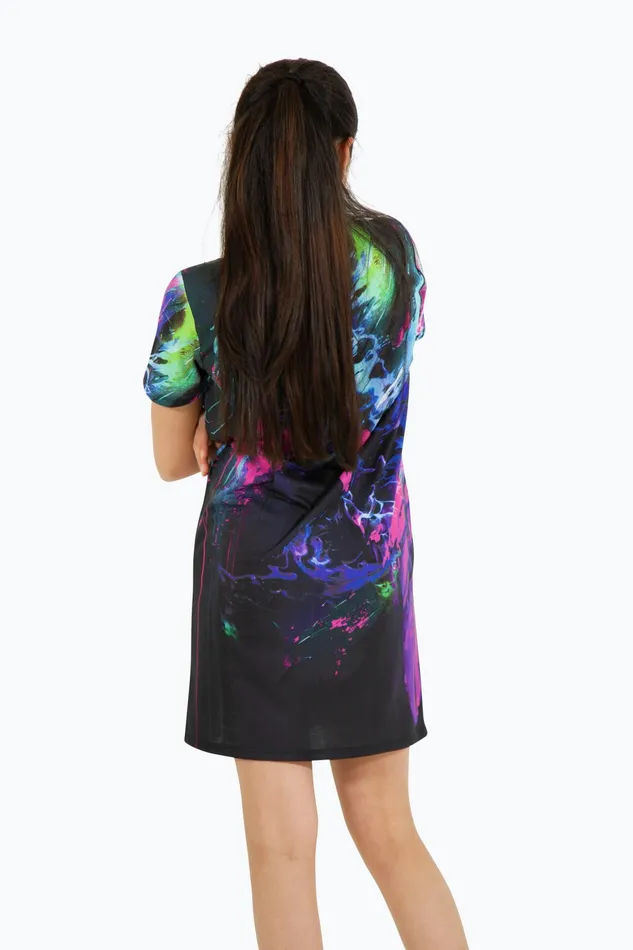 Just Hype Dresses Hype Girls Multi Dark Smudge TShirt Dress