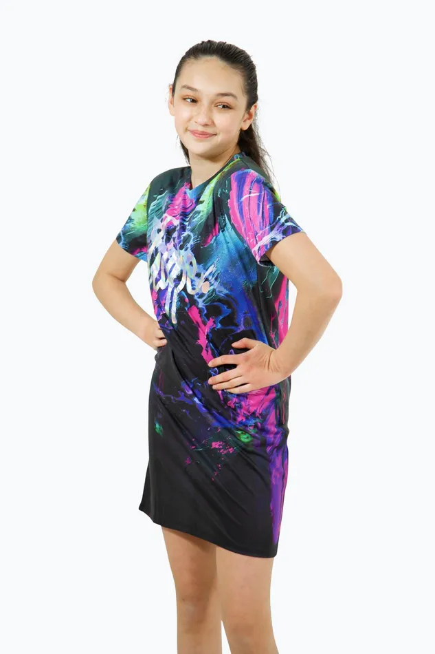 Just Hype Dresses Hype Girls Multi Dark Smudge TShirt Dress