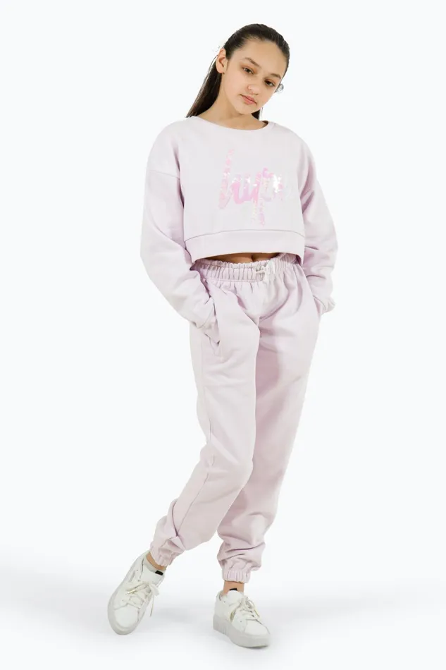 Just Hype Joggers Hype Girls Lilac Script Joggers