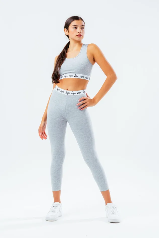 Just Hype Leggings and Bralettes Hype Girls Grey Marl Core Bralet
