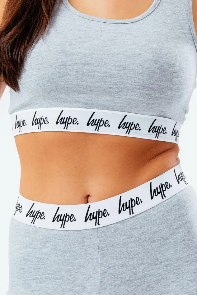 Just Hype Leggings and Bralettes Hype Girls Grey Marl Core Bralet
