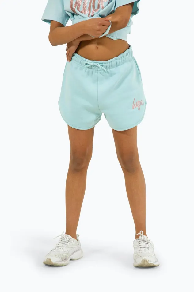 Just Hype Swimwear and Shorts Hype Girls Light Blue Script Shorts