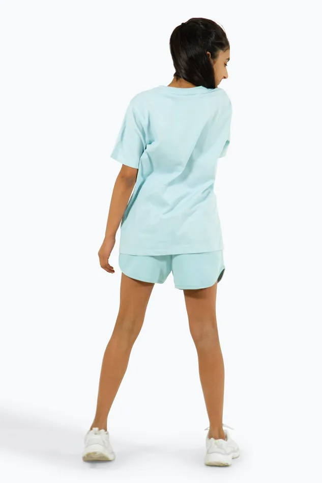Just Hype Swimwear and Shorts Hype Girls Light Blue Script Shorts