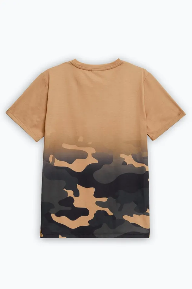 Just Hype TShirts and Vests Hype Boys Beige Sand Camo Mini Script TShirt