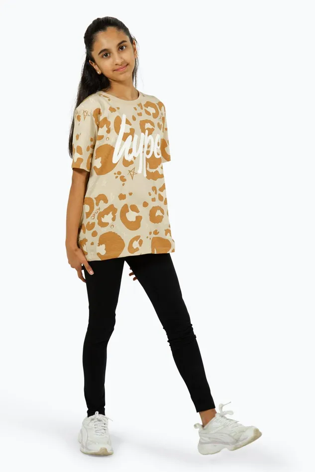 Just Hype TShirts Hype Girls Sand Leopard TShirt
