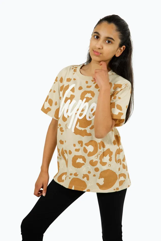 Just Hype TShirts Hype Girls Sand Leopard TShirt