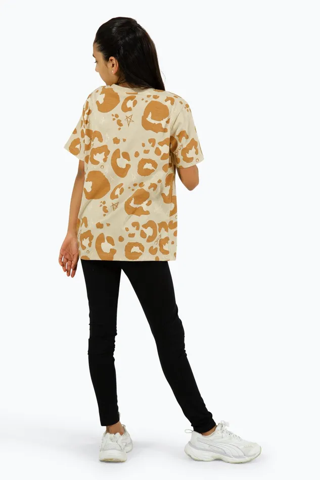 Just Hype TShirts Hype Girls Sand Leopard TShirt