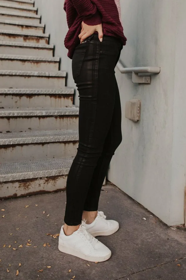 KanCan Wax Coated Denim 8211 FINAL SALE Black Women Bohme Denim