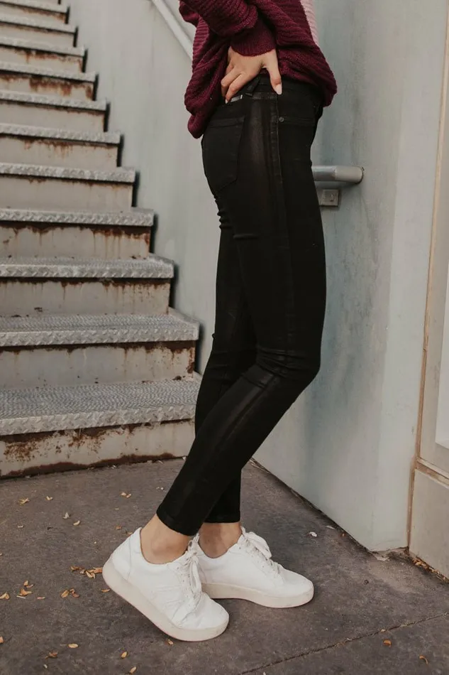 KanCan Wax Coated Denim 8211 FINAL SALE Black Women Bohme Denim