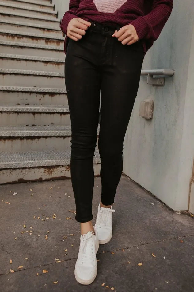 KanCan Wax Coated Denim 8211 FINAL SALE Black Women Bohme Denim