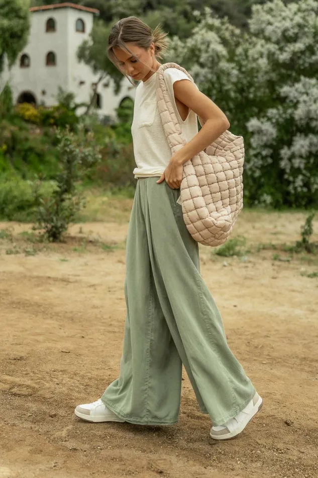 Katie Wide Leg Tencel Pants In Sage Sage Women Bohme Pants