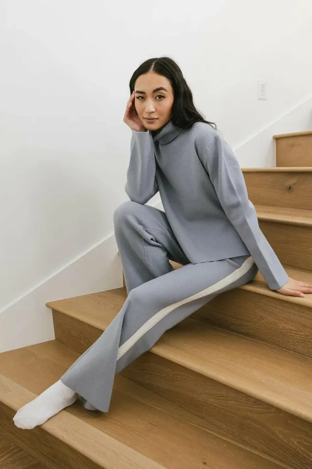 Kiara Knit Sweater In Blue Blue Women Bohme Sets