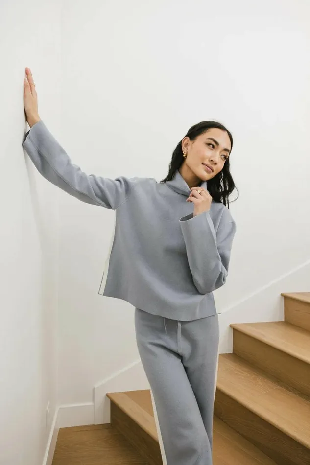 Kiara Knit Sweater In Blue Blue Women Bohme Sets