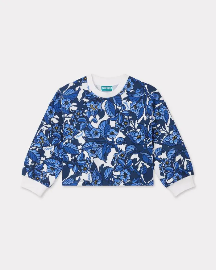 Kids 039Blue Jungle039 Cotton Sweatshirt Navy Blue Kenzo Tshirts And Sweatshirts