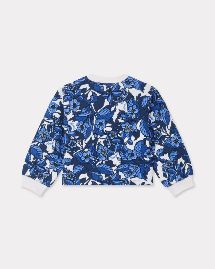 Kids 039Blue Jungle039 Cotton Sweatshirt Navy Blue Kenzo Tshirts And Sweatshirts