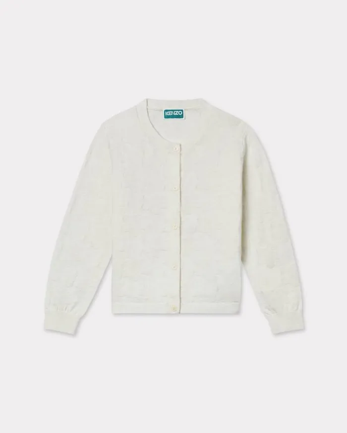 Kids 039Boke Flower039 Cotton And Wool Cardigan Off White Kenzo Tshirts And Sweatshirts
