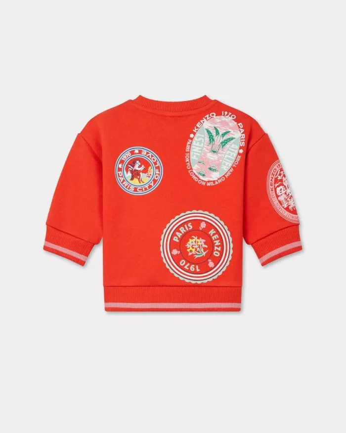 Kids 039KENZO Tour039 Cotton Sweatshirt Vermillion Kenzo Babies 1 Month 8211 2 Years