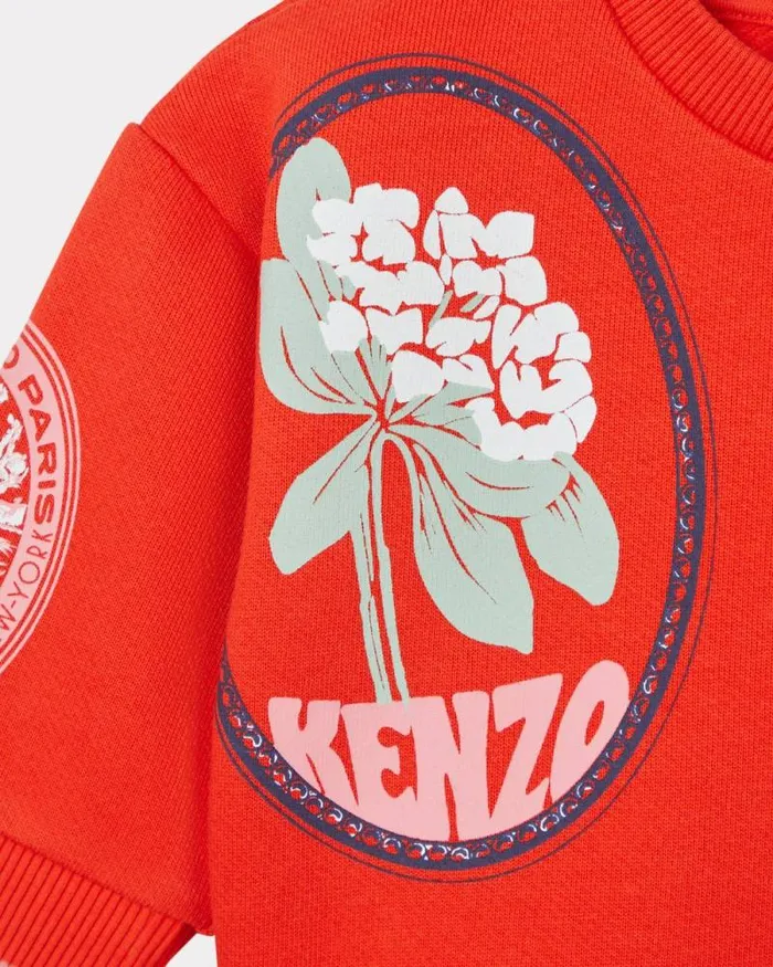 Kids 039KENZO Tour039 Cotton Sweatshirt Vermillion Kenzo Babies 1 Month 8211 2 Years