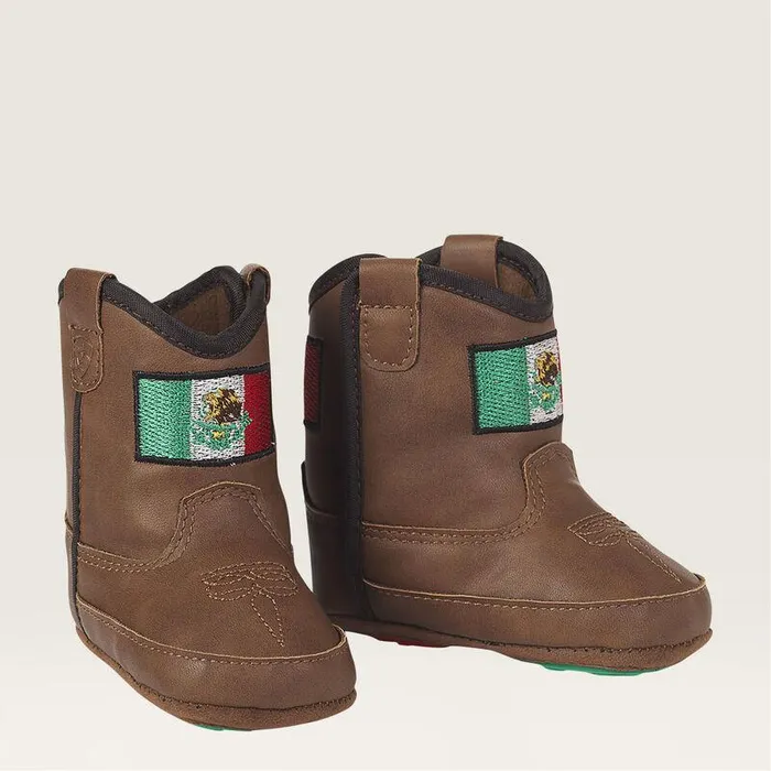 Kids Baby Boots Ariat Infant Lil Stompers Mexico Boot Brown