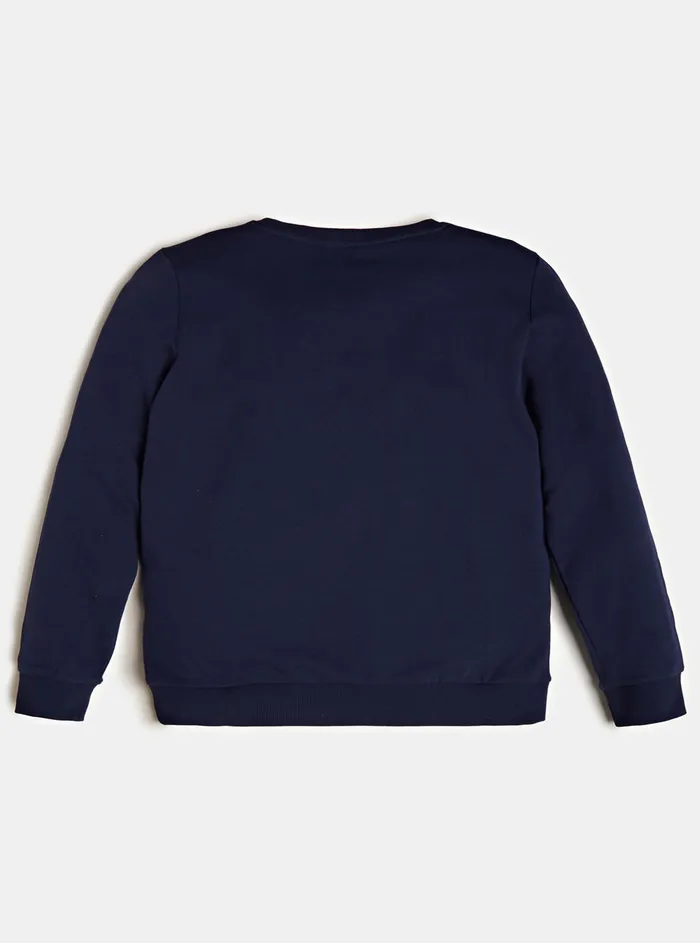 Kids Big Boy GUESS Deck Blue Long Sleeve Fleece Pullover Top 716 Kids Big Boy GUESS Deck Blue Long Sleeve Fleece Pullover Top 716