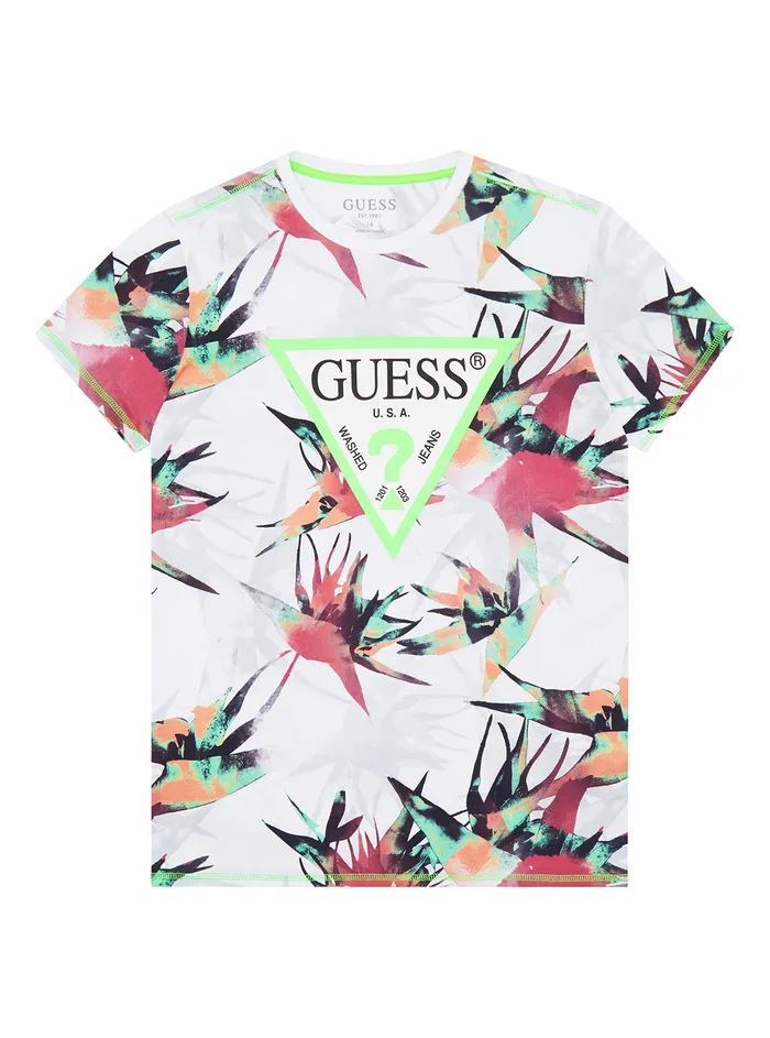 Kids Big Boy GUESS Flower Logo Tshirt 716