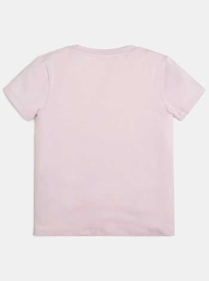 Kids Big Girl GUESS Lilac Metallic Logo Tshirt 716 Kids Big Girl GUESS Lilac Metallic Logo Tshirt 716