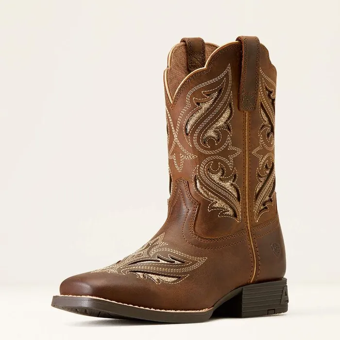 Kids Big Kids039 Footwear Ariat Round Up Bliss Western Boot Sassy Brown
