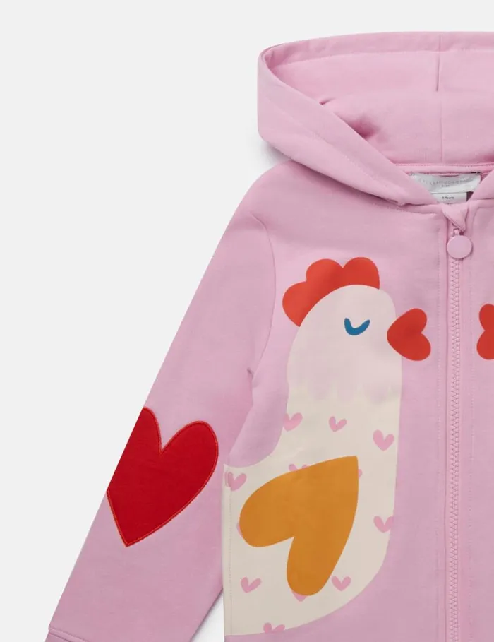 Kids Chicken Graphic Zipper Sweatshirt Pink Stella McCartney Sweaters and Cardigans Kids Chicken Graphic Zipper Sweatshirt Pink Stella McCartney Sweaters and Cardigans