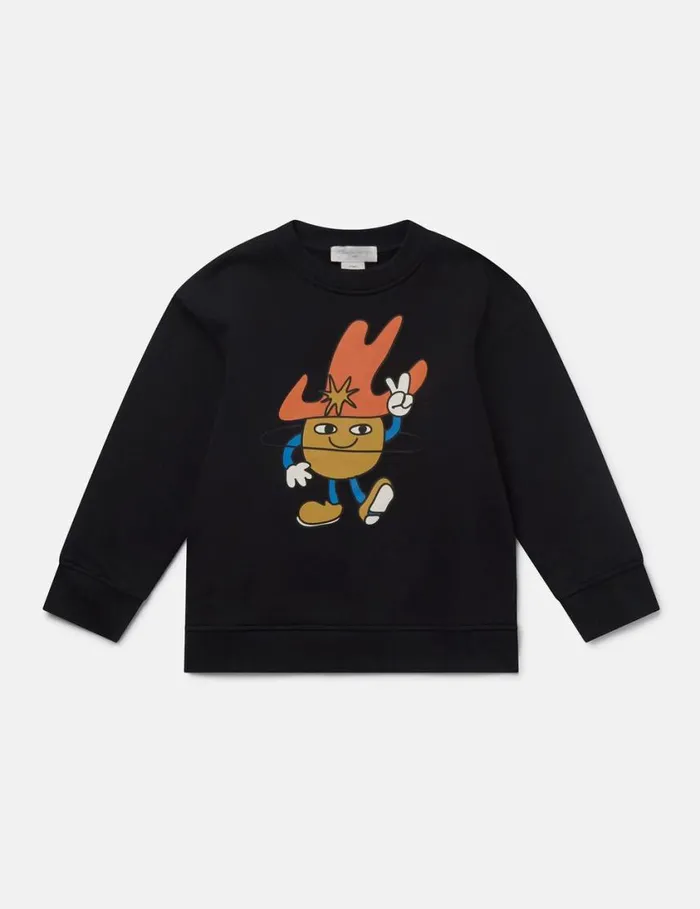 Kids Cosmic Cowboy Graphic Sweatshirt Black Stella McCartney TShirts And Sweatshirt